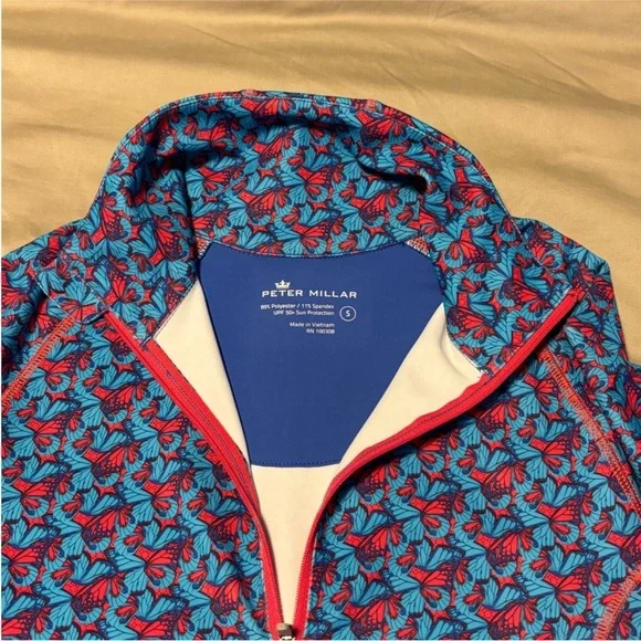 Peter Millar Sz S Butterfly Zip Up Athletic Jacket EUC - Picture 7 of 9